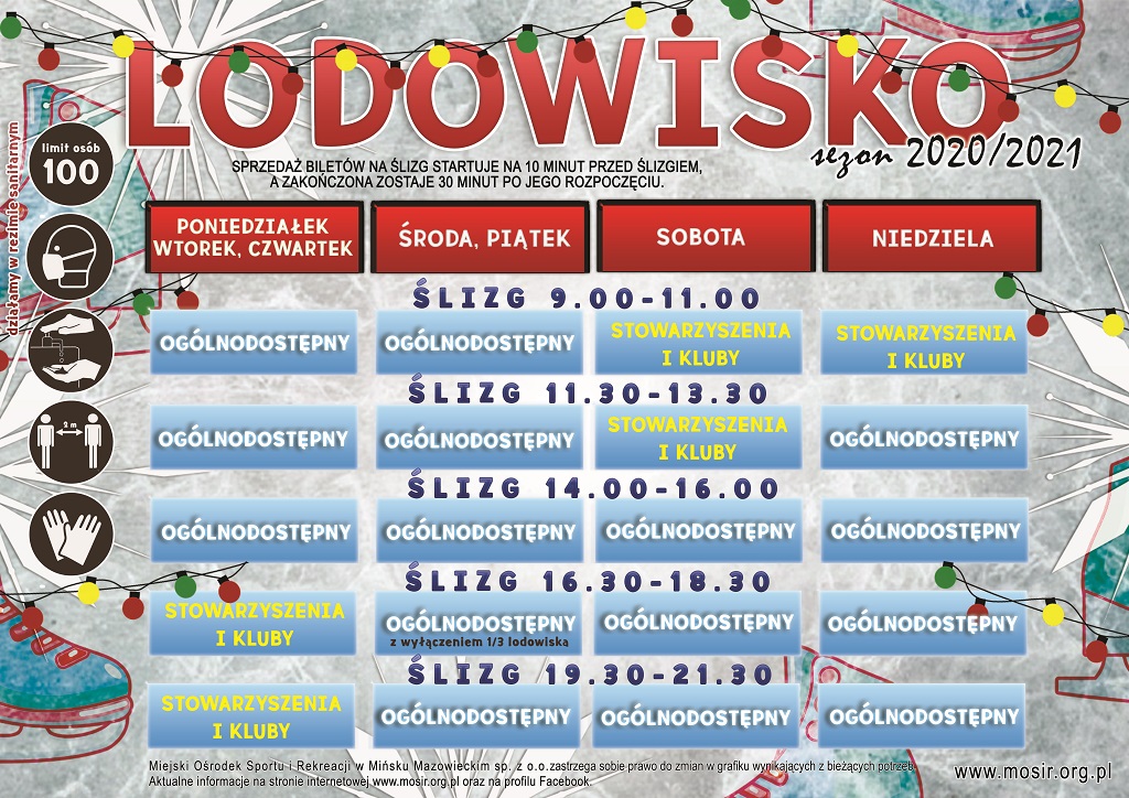 harmonogram pracy lodowiska w sezonie 2020/2021